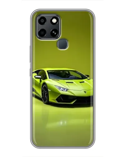 Чехол для Infinix Smart 6 с картинкой «Салатовый Lamborghini Huracan»