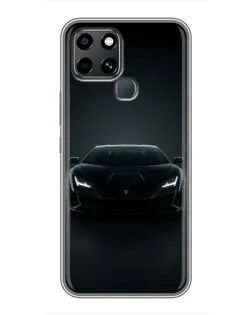Чехол для Infinix Smart 6 с картинкой «Черный Lamborghini Aventador»