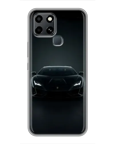 Чехол для Infinix Smart 6 с картинкой «Черный Lamborghini Aventador»