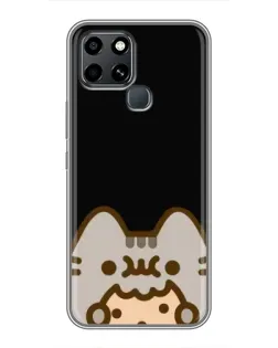 Чехол для Infinix Smart 6 с картинкой «Пушин на черном»