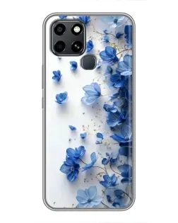 Чехол для Infinix Smart 6 с картинкой «Голубой цветочный каскад» Чехол для Infinix Smart 6 с картинкой «Голубой цветочный каскад»
