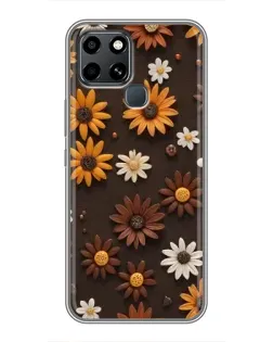 Чехол для Infinix Smart 6 с картинкой «Узор из маленьких подсолнухов» Чехол для Infinix Smart 6 с картинкой «Узор из маленьких подсолнухов»