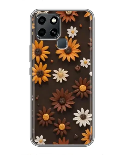Чехол для Infinix Smart 6 с картинкой «Узор из маленьких подсолнухов»