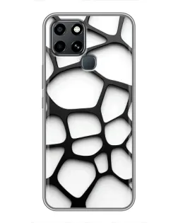 Чохол для Infinix Smart 6 з картинкою «Біла об'ємна сітка»