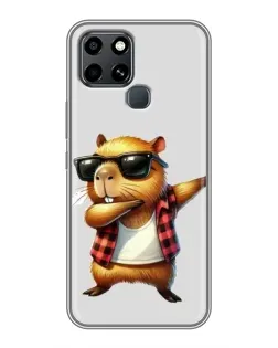 Чехол для Infinix Smart 6 с картинкой «Капибара рэпер даб»