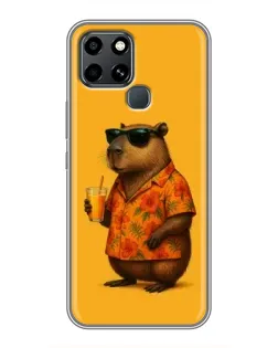 Чехол для Infinix Smart 6 с картинкой «Капибара на отдыхе»