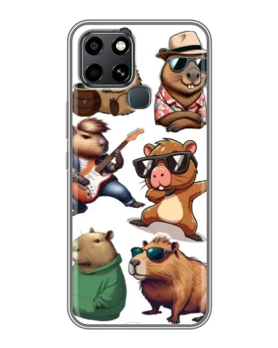 Чехол для Infinix Smart 6 с картинкой «Крутые капибары музыканты» Чехол для Infinix Smart 6 с картинкой «Крутые капибары музыканты»
