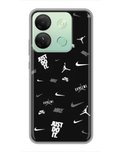 Чехол для Infinix Smart 7 HD с картинкой «Nike Black Pattern» Чехол для Infinix Smart 7 HD с картинкой «Nike Black Pattern»