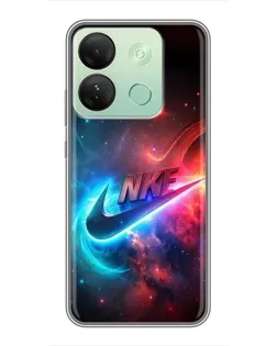 Чехол для Infinix Smart 7 HD с картинкой «Огненный логотип Nike»