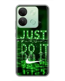 Чехол для Infinix Smart 7 HD с картинкой «Зеленый неоновый Nike»