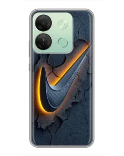 Чехол для Infinix Smart 7 HD с картинкой «Объемный логотип Найк»