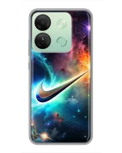 Чехол для Infinix Smart 7 HD с картинкой «Космический Nike Swoosh»