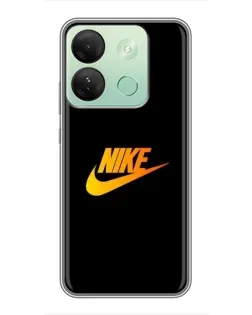 Чехол для Infinix Smart 7 HD с картинкой «Золотой логотип Nike»