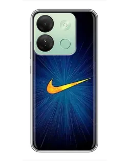 Чехол для Infinix Smart 7 HD с картинкой «Синий пульс Nike»