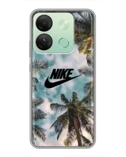 Чехол для Infinix Smart 7 HD с картинкой «Тропический принт Nike»