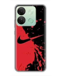 Чехол для Infinix Smart 7 HD с картинкой «Красные брызги Nike»