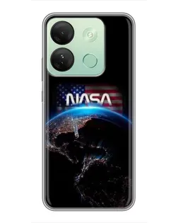 Чехол для Infinix Smart 7 HD с картинкой «Земля из космоса NASA»