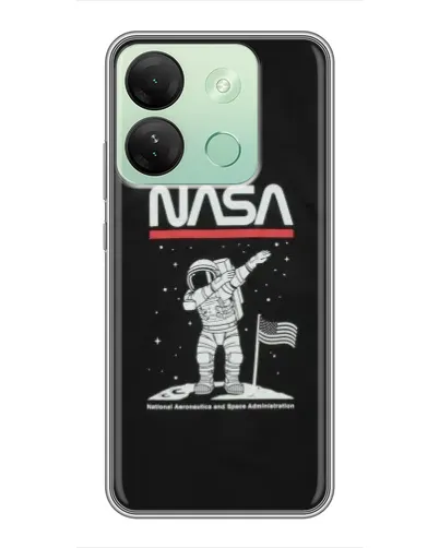 Чехол для Infinix Smart 7 HD с картинкой «NASA — шагаем по Луне» Чехол для Infinix Smart 7 HD с картинкой «NASA — шагаем по Луне»