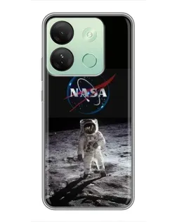 Чехол для Infinix Smart 7 HD с картинкой «Астронавт на Луне»