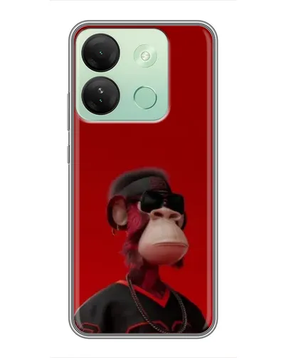 Чехол для Infinix Smart 7 HD с картинкой «Bored Ape в красном» Чехол для Infinix Smart 7 HD с картинкой «Bored Ape в красном»