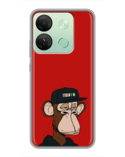 Чехол для Infinix Smart 7 HD с картинкой «Bored Ape — красный фон» Чехол для Infinix Smart 7 HD с картинкой «Bored Ape — красный фон»