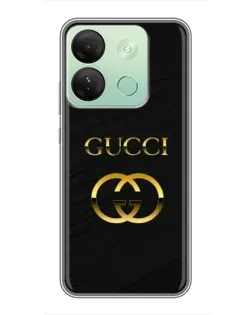 Чехол для Infinix Smart 7 HD с картинкой «Золотой логотип Gucci»