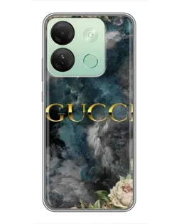 Чехол для Infinix Smart 7 HD с картинкой «Абстрактные цветы Gucci»