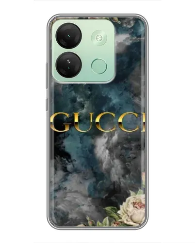 Чехол для Infinix Smart 7 HD с картинкой «Абстрактные цветы Gucci»