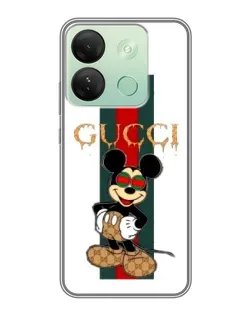 Чехол для Infinix Smart 7 HD с картинкой «Микки Маус Gucci — полосы»