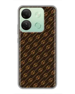 Чехол для Infinix Smart 7 HD с картинкой «Gucci — золотые диагонали»