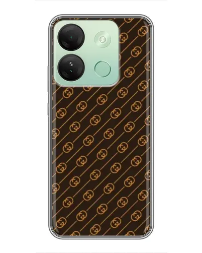 Чехол для Infinix Smart 7 HD с картинкой «Gucci — золотые диагонали»