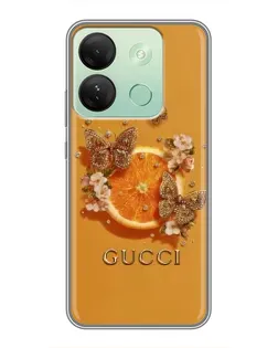 Чохол для Infinix Smart 7 HD з картинкою «Gucci — золоті метелики»