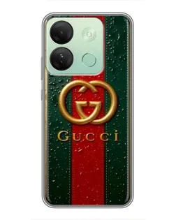 Чохол для Infinix Smart 7 HD з картинкою «Gucci — фірмова смуга та золото»
