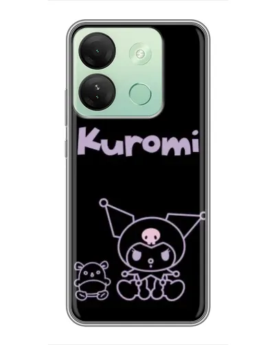 Чехол для Infinix Smart 7 HD с картинкой «Kuromi — черный минимализм»