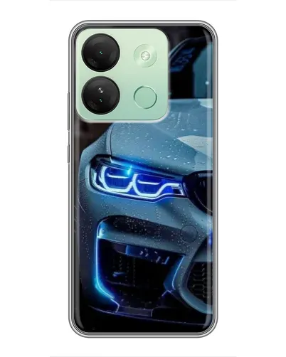 Чехол для Infinix Smart 7 HD с картинкой «Взгляд BMW с синими фарами»