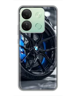 Чехол для Infinix Smart 7 HD с картинкой «Колесо BMW вблизи»
