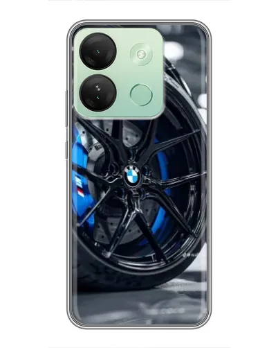 Чехол для Infinix Smart 7 HD с картинкой «Колесо BMW вблизи»
