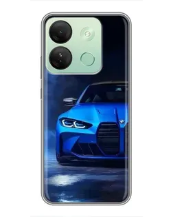 Чехол для Infinix Smart 7 HD с картинкой «Голубая BMW M4»