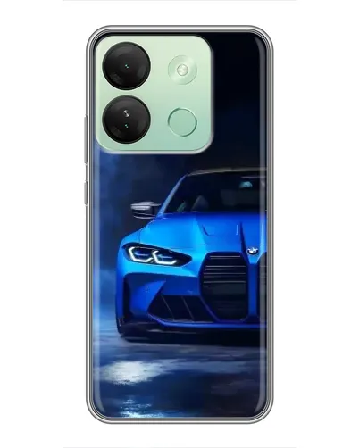 Чехол для Infinix Smart 7 HD с картинкой «Голубая BMW M4»