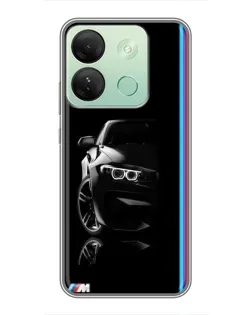 Чехол для Infinix Smart 7 HD с картинкой «Силуэт BMW в темноте»