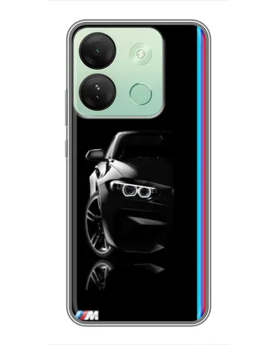 Чехол для Infinix Smart 7 HD с картинкой «Силуэт BMW в темноте»
