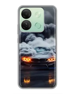 Чехол для Infinix Smart 7 HD с картинкой «BMW в дыму»