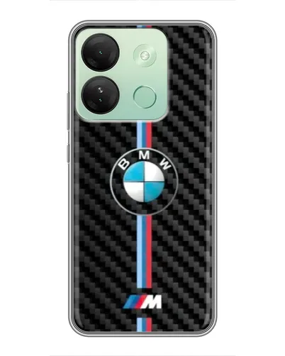 Чехол для Infinix Smart 7 HD с картинкой «Эмблема BMW и карбон»
