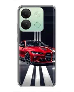 Чехол для Infinix Smart 7 HD с картинкой «Красная BMW на дороге»
