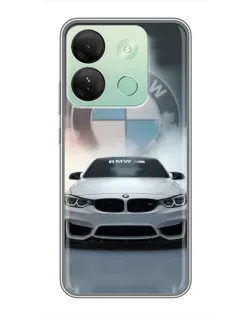 Чехол для Infinix Smart 7 HD с картинкой «BMW в белом дыму»