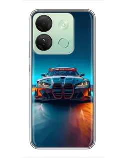Чехол для Infinix Smart 7 HD с картинкой «BMW — огни неона»