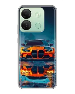 Чехол для Infinix Smart 7 HD с картинкой «BMW — золотая эмблема»