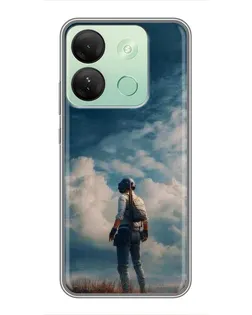 Чехол для Infinix Smart 7 HD с картинкой «Герой PUBG на скале»