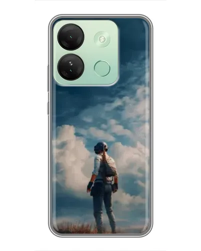 Чехол для Infinix Smart 7 HD с картинкой «Герой PUBG на скале»