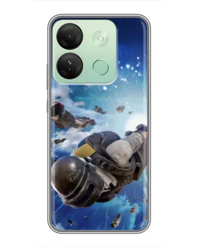 Чехол для Infinix Smart 7 HD с картинкой «Десант PUBG — прыжок»